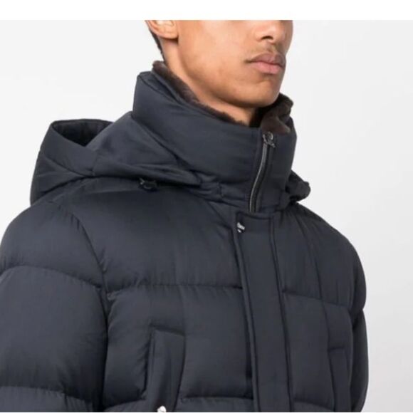 Herno funnel-neck hooded padded coat size 52 Italy/42 US NWT $1753 - Picture 3 of 9